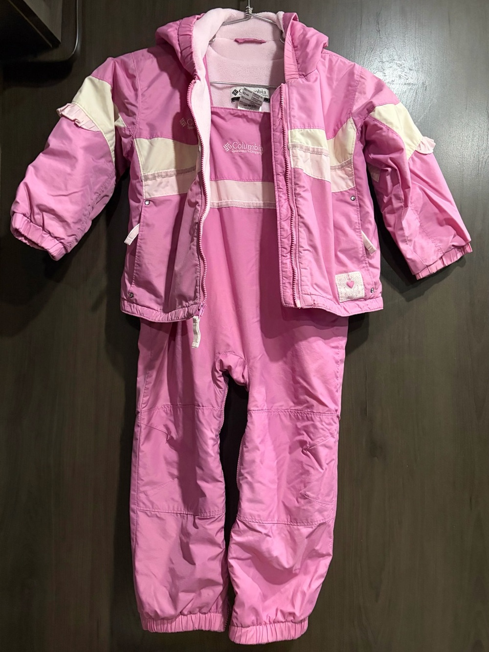 Columbia Pink and Cream Kids' Winter Snowsuit Set